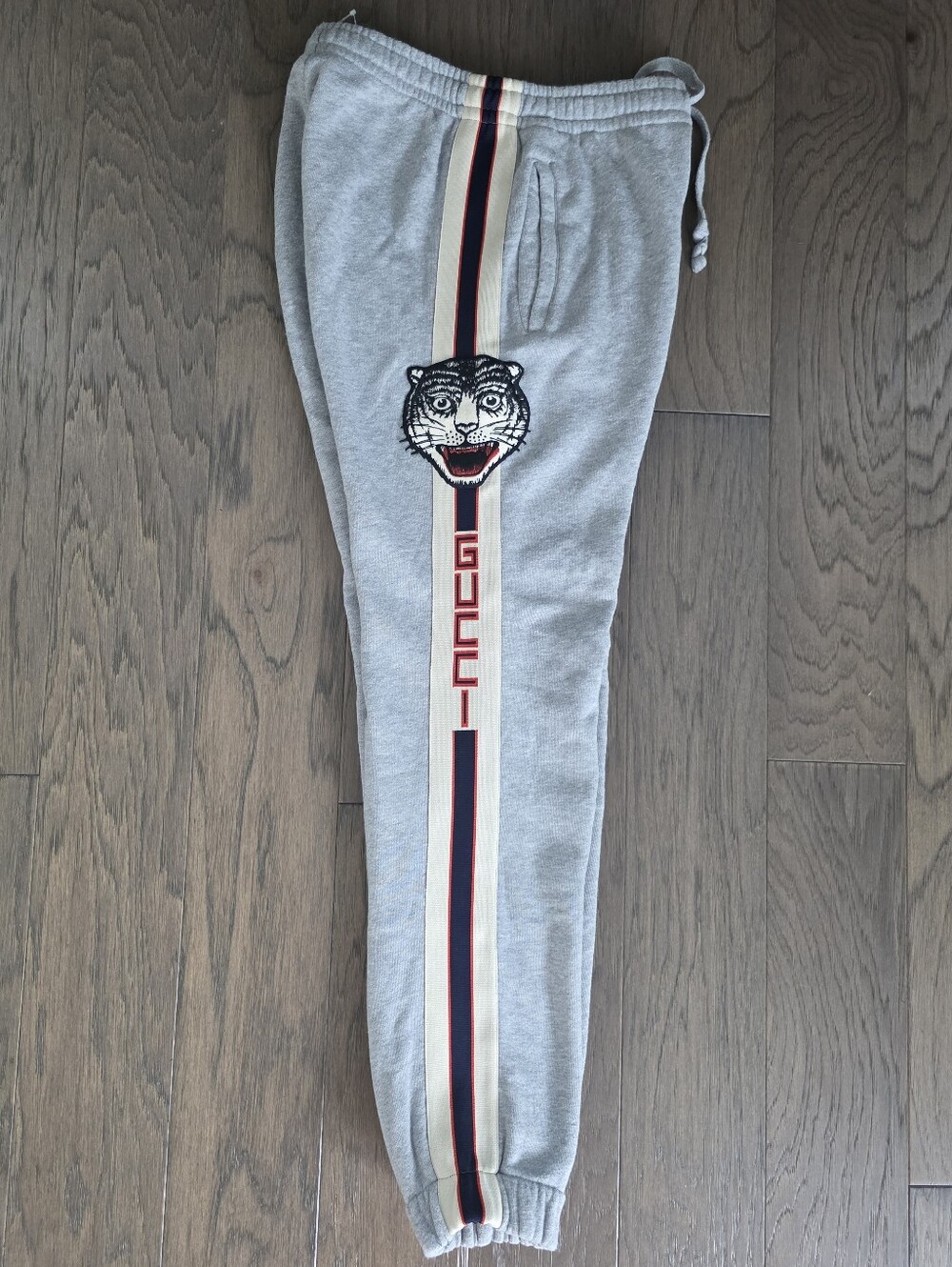 New Gucci Tiger Track Sweatpants In Grey EXCELLENT CONDITION 100% Authentic XS